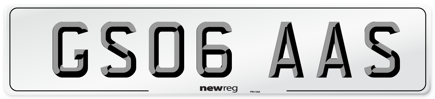 GS06 AAS Number Plate from New Reg